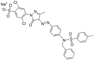 CAS#: 71873-42-2， Sodium 4-[4-[[4-[Benzyl(p-Tolylsulphonyl)Amino]Phenyl]Azo]-4,5-Dihydro-3-Methyl-5-Oxo-1H-Pyrazol-1-Yl]-2,5-Dichlorobenzenesulphonate