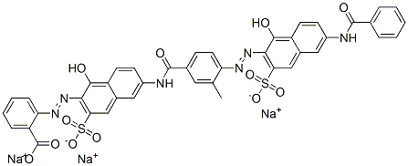 CAS#: 72152-50-2， Trisodium 2-[(2Z)-2-[6-[[4-[(2Z)-2-[6-(Benzoylamino)-1-Oxo-3-Sulfonatonaphthalen-2-Ylidene]Hydrazinyl]-3-Methylbenzoyl]Amino]-1-Oxo-3-Sulfonatonaphthalen-2-Ylidene]Hydrazinyl]Benzoate