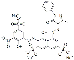 CAS#: 72152-58-0， Trisodium (3Z)-5-[2-(3-Methyl-5-Oxo-1-Phenyl-4H-Pyrazol-4-Yl)Hydrazinyl]-3-[(E)-(5-Nitro-6-Oxo-3-Sulfonato-1-Cyclohexa-2,4-Dienylidene)Hydrazinylidene]-4-Oxonaphthalene-2,7-Disulfonate