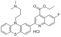 CAS#: 72170-36-6， Ethyl 2-[10-(3-Dimethylaminopropyl)Phenothiazin-2-Yl]-6-Fluoroquinoline-4-Carboxylate Hydrochloride