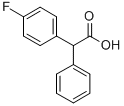 structure of CAS# 723-69-3, 4-Fluoro-alpha-Phenyl-Benzeneacetic Acid;2-(4-Fluorophenyl)-2-Phenyl-Acetic Acid;2-(4-Fluorophenyl)-2-Phenyl-Ethanoic Acid;Ppd-Q05-0