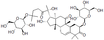 CAS#: 72384-23-7， (2R,8R,9S,10S,13R,14S,16S,17R)-16-Hydroxy-17-[(2R)-2-Hydroxy-6-Methyl-3-Oxo-6-[(2S,3R,4S,5S,6R)-3,4,5-Trihydroxy-6-(Hydroxymethyl)Oxan-2-Yl]Oxyheptan-2-Yl]-4,4,9,13,14-Pentamethyl-2-[(2S,3R,4S,5S,6R)-3,4,5-Trihydroxy-6-(Hydroxymethyl)Oxan-2-Yl]Oxy-2,7,8,10,12,15,16,17-Octahydro-1H-Cyclopenta[a]Phenanthrene-3,11-Dione