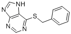 structure of CAS# 724-34-5, 6-[(Phenylmethyl)Thio]-1H-Purine;6-(Phenylmethylthio)-7H-Purine;6-(Benzylthio)-7H-Purine;Cbmicro_000185