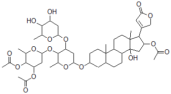 CAS#: 7242-09-3， 16beta-(Acetyloxy)-3beta-[[4-O-[4-O-(3-O,4-O-Diacetyl-2,6-Dideoxy-beta-D-Ribo-Hexopyranosyl)-2,6-Dideoxy-beta-D-Ribo-Hexopyranosyl]-2,6-Dideoxy-beta-D-Ribo-Hexopyranosyl]Oxy]-14-Hydroxy-5beta-Card-20(22)-Enolide