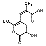 CAS#: 724458-98-4， (2Z)-3-(3-Hydroxy-6-methyl-2-oxo-2H-pyran-5-yl)-2-methylacrylic acid