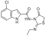CAS#: 72549-07-6， 4-Chloro-N-(2-Ethylimino-4-Oxo-1,3-Thiazolidin-3-Yl)-1H-Indole-2-Carboxamide