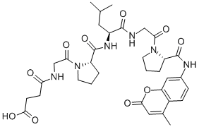 CAS#: 72698-36-3， 4-[[2-[(2S)-2-[[(2S)-4-Methyl-1-[[2-[(2S)-2-[(4-Methyl-2-Oxochromen-7-Yl)Carbamoyl]Pyrrolidin-1-Yl]-2-Oxoethyl]Amino]-1-Oxopentan-2-Yl]Carbamoyl]Pyrrolidin-1-Yl]-2-Oxoethyl]Amino]-4-Oxobutanoic Acid