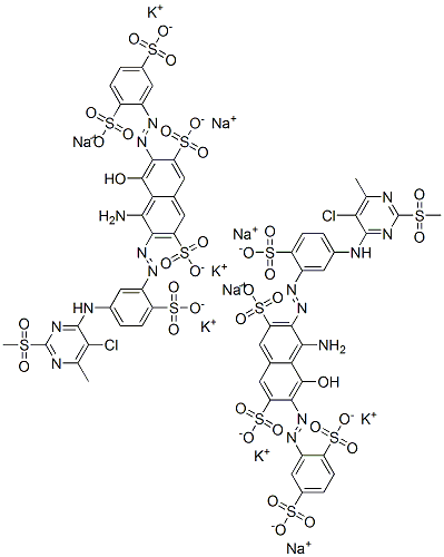 CAS#: 72828-72-9， Tripotassium Disodium (6Z)-4-Amino-3-[5-[(5-Chloro-6-Methyl-2-Methylsulfonylpyrimidin-4-Yl)Amino]-2-Sulfonatophenyl]Diazenyl-6-[(2,5-Disulfonatophenyl)Hydrazinylidene]-5-Oxonaphthalene-2,7-Disulfonate