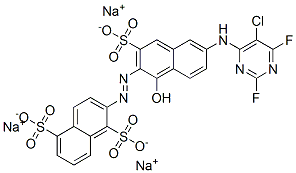 CAS#: 72828-73-0， Trisodium 2-[(2Z)-2-[6-[(5-Chloro-2,6-Difluoropyrimidin-4-Yl)Amino]-1-Oxo-3-Sulfonatonaphthalen-2-Ylidene]Hydrazinyl]Naphthalene-1,5-Disulfonate