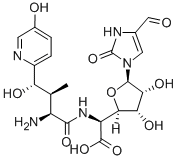 CAS#: 72864-26-7， 2-[[2-Amino-4-Hydroxy-4-(5-Hydroxypyridin-2-Yl)-3-Methylbutanoyl]Amino]-2-[5-(4-Formyl-2-Oxo-3H-Imidazol-1-Yl)-3,4-Dihydroxyoxolan-2-Yl]Acetic Acid