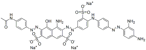 CAS#: 72894-19-0， 3-((4-(Acetylamino)Phenyl)Azo)-5-Amino-6-((4-((4-((2,4-Diaminophenyl)Azo)Phenyl)Amino)-3-Sulfophenyl)Azo)-4-Hydroxy-2,7-Naphthalenedisulfonic Acid Trisodium Salt
