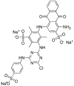 CAS#: 72927-93-6， Trisodium 1-Amino-4-[[3-[[4-Chloro-6-[(4-Sulfonatophenyl)Amino]-1,3,5-Triazin-2-Yl]Amino]-2,4,6-Trimethyl-5-Sulfonatophenyl]Amino]-9,10-Dioxoanthracene-2-Sulfonate