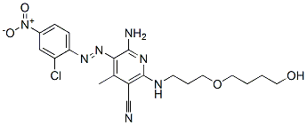 CAS#: 72939-67-4， 6-Amino-5-(2-Chloro-4-Nitrophenyl)Diazenyl-2-[3-(4-Hydroxybutoxy)Propylamino]-4-Methylpyridine-3-Carbonitrile