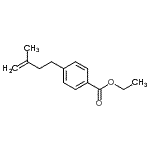 structure of CAS# 731772-92-2, Ethyl 4-(3-methyl-3-buten-1-yl)benzoate;4-(4-carboethoxyphenyl)-2-methyl-1-butene