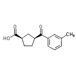 structure of CAS# 732252-04-9, (1R,3S)-3-(3-Methylbenzoyl)cyclopentanecarboxylic acid;cis-3-(3-methylbenzoyl)cyclopentane-1-carboxylic acid