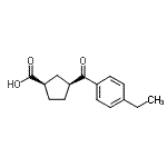 结构式 CAS# 732252-55-0, (1R,3S)-3-(4-乙基苯甲酰)环戊烷羧酸
