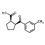 structure of CAS# 732253-41-7, (1R,2S)-2-(3-Methylbenzoyl)cyclopentanecarboxylic acid;cis-2-(3-Methylbenzoyl)cyclopentane-1-carboxylic acid;MFCD01311193