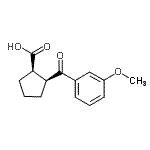 结构式 CAS# 732253-60-0, (1R,2S)-2-(3-甲氧基苯甲酰基)环戊烷羧酸