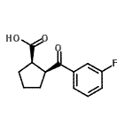 结构式 CAS# 733740-15-3, (1R,2S)-2-(3-氟苯甲酰)环戊烷羧酸