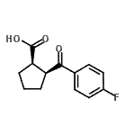 结构式 CAS# 733740-16-4, (1R,2S)-2-(4-氟苯甲酰)环戊烷羧酸