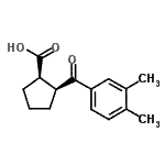 structure of CAS# 733740-21-1, (1R,2S)-2-(3,4-Dimethylbenzoyl)cyclopentanecarboxylic acid;cis-2-(3,4-dimethylbenzoyl)cyclopentane-1-carboxylic acid