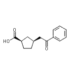 结构式 CAS# 733740-23-3, (1R,3S)-3-(2-氧代-2-苯基乙基)环戊烷羧酸