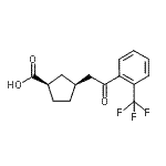 结构式 CAS# 733740-45-9, (1R,3S)-3-{2-氧代-2-[2-(三氟甲基)苯基]乙基}环戊烷羧酸