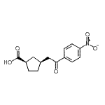 structure of CAS# 733740-50-6, (1R,3S)-3-[2-(4-Nitrophenyl)-2-oxoethyl]cyclopentanecarboxylic acid;cis-3-[2-<wbr>oxo-2-(4-<wbr>nitrophen<wbr>yl)ethyl]<wbr>cyclopent<wbr>ane-1-car<wbr>boxylic a<wbr>cid