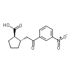 structure of CAS# 733740-77-7, (1R,2S)-2-[2-(3-Nitrophenyl)-2-oxoethyl]cyclopentanecarboxylic acid;trans-2-[<wbr>2-oxo-2-(<wbr>3-nitroph<wbr>enyl)ethy<wbr>l]cyclope<wbr>ntane-1-c<wbr>arboxylic<wbr> acid