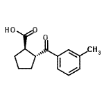 structure of CAS# 733740-80-2, (1R,2R)-2-(3-Methylbenzoyl)cyclopentanecarboxylic acid;trans-2-(3-Methylbenzoyl)cyclopentane-1-carboxylic acid
