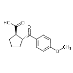 结构式 CAS# 733740-84-6, (1R,2R)-2-(4-甲氧基苯甲酰基)环戊烷羧酸