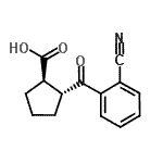 structure of CAS# 733740-85-7, (1R,2R)-2-(2-Cyanobenzoyl)cyclopentanecarboxylic acid;trans-2-(2-cyanobenzoyl)cyclopentane-1-carboxylic acid
