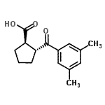 structure of CAS# 733741-21-4, (1R,2R)-2-(3,5-Dimethylbenzoyl)cyclopentanecarboxylic acid;trans-2-(3,5-dimethylbenzoyl)cyclopentane-1-carboxylic acid