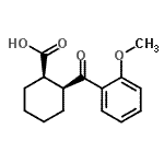 structure of CAS# 733742-61-5, (1R,2S)-2-(2-Methoxybenzoyl)cyclohexanecarboxylic acid;cis-2-(2-methoxybenzoyl)cyclohexane-1-carboxylic acid;MFCD01311249