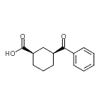 structure of CAS# 733742-86-4, (1R,3S)-3-Benzoylcyclohexanecarboxylic acid;cis-3-Benzoylcyclohexane-1-carboxylic acid;MFCD01311278