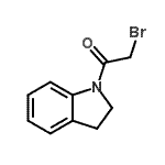 structure of CAS# 73392-01-5, 2-Bromo-1-(2,3-dihydro-1H-indol-1-yl)ethanone;1-(Bromoacetyl)indoline #;1H-indole, 1-(bromoacetyl)-2,3-dihydro-;2-bromo-1-(2,3-dihydro-1H-indol-1-yl)-1-ethanone
