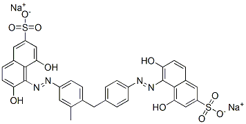 CAS#: 73513-98-1， Disodium 5-[2-[4-[[4-[2-(2,8-Dioxo-6-Sulfonatonaphthalen-1-Yl)Hydrazinyl]Phenyl]Methyl]-3-Methylphenyl]Hydrazinyl]-4,6-Dioxonaphthalene-2-Sulfonate