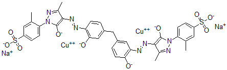 CAS#: 73514-02-0， Dicopper Disodium 3-Methyl-4-[3-Methyl-4-[5-[[4-[3-Methyl-1-(2-Methyl-4-Sulfonatophenyl)-5-Oxidopyrazol-4-Yl]Diazenyl-3-Oxidophenyl]Methyl]-2-Oxidophenyl]Diazenyl-5-Oxidopyrazol-1-Yl]Benzenesulfonate