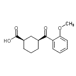 structure of CAS# 735269-71-3, (1R,3S)-3-(2-Methoxybenzoyl)cyclohexanecarboxylic acid;cis-3-(2-methoxybenzoyl)cyclohexane-1-carboxylic acid;MFCD01311281