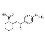 structure of CAS# 735274-77-8, (1R,2S)-2-[2-(4-Methoxyphenyl)-2-oxoethyl]cyclohexanecarboxylic acid;trans-2-[<wbr>2-(4-meth<wbr>oxyphenyl<wbr>)-2-oxoet<wbr>hyl]cyclo<wbr>hexane-1-<wbr>carboxyli<wbr>c acid