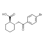 structure of CAS# 735274-88-1, (1R,2S)-2-[2-(4-Bromophenyl)-2-oxoethyl]cyclohexanecarboxylic acid;trans-2-[<wbr>2-(4-Brom<wbr>ophenyl)-<wbr>2-oxoethy<wbr>l]cyclohe<wbr>xane-1-ca<wbr>rboxylic <wbr>acid