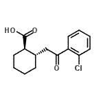 structure of CAS# 735274-93-8, (1R,2S)-2-[2-(2-Chlorophenyl)-2-oxoethyl]cyclohexanecarboxylic acid;trans-2-[<wbr>2-(2-chlo<wbr>rophenyl)<wbr>-2-oxoeth<wbr>yl]cycloh<wbr>exane-1-c<wbr>arboxylic<wbr> acid