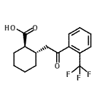 structure of CAS# 735274-98-3, (1R,2S)-2-{2-Oxo-2-[2-(trifluoromethyl)phenyl]ethyl}cyclohexanecarboxylic acid;trans-2-[<wbr>2-oxo-2-(<wbr>2-trifluo<wbr>romethylp<wbr>henyl)eth<wbr>yl]cycloh<wbr>exane-1-c<wbr>arboxylic<wbr> acid