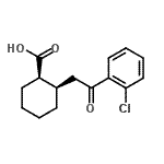 structure of CAS# 736136-45-1, (1R,2R)-2-[2-(2-Chlorophenyl)-2-oxoethyl]cyclohexanecarboxylic acid;cis-2-[2-<wbr>(2-chloro<wbr>phenyl)-2<wbr>-oxoethyl<wbr>]cyclohex<wbr>ane-1-car<wbr>boxylic a<wbr>cid