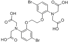 structure of CAS# 73630-11-2, N,N'-[1,2-Ethanediylbis[oxy(4-bromo-2,1-phenylene)]]bis[N-(carboxymethyl)-Glycine];1,2-BIS(O-AMINO-5-BROMOPHENOXY)ETHANE-N,N,N',N'-TETRAACETIC ACID, 4NA;1,2-BIS(2-AMINO-5-BROMOPHENOXY)ETHANE-N,N,N',N'-TETRAACETIC ACID;1 2-BIS(2-AMINO-5-BROMOPHENOXY)ETHANE-N