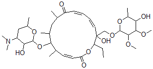 CAS#: 73684-72-7， (3E,11E,13Z)-6-(4-Dimethylamino-3-Hydroxy-6-Methyloxan-2-Yl)Oxy-16-Ethyl-15-Hydroxy-15-[(5-Hydroxy-3,4-Dimethoxy-6-Methyloxan-2-Yl)Oxymethyl]-5,7,9-Trimethyl-1-Oxacyclohexadeca-3,11,13-Triene-2,10-Dione