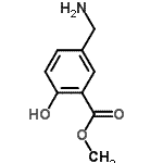 结构式 CAS# 7383-01-9, 甲基5-(氨基甲基)-2-羟基-苯甲酸酯