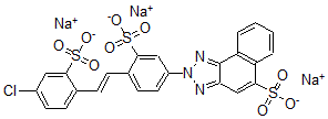 CAS#: 73926-93-9， Trisodium 2-[4-[(E)-2-(4-Chloro-2-Sulfonatophenyl)Ethenyl]-3-Sulfonatophenyl]Benzo[g]Benzotriazole-5-Sulfonate