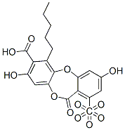 CAS#: 73927-67-0， 3,8-Dihydroxy-1-Pentoxymethyl-6-Pentyl-11-Oxo-11H-Dibenzo[b,e][1,4]Dioxepin-7-Carboxylic Acid