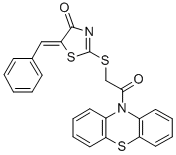 CAS#: 73986-61-5， (5E)-2-(2-Oxo-2-Phenothiazin-10-Ylethyl)Sulfanyl-5-(Phenylmethylidene)-1,3-Thiazol-4-One